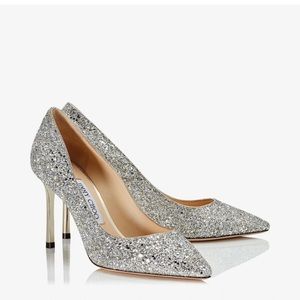 Jimmy Choo Romy 85 - Champagne Coarse Glitter